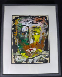 Framed Mixed Media on paper signed Gina Pellon (Cuban, 1926 - 2014): Framed Mixed Media on paper signed Gina Pellon (Cuban, 1926 - 2014) &nbsp;Gina Pellon (1926 -2014) was a Cuban painter who lived in France. She was known for her abstract expressive paintings in stron