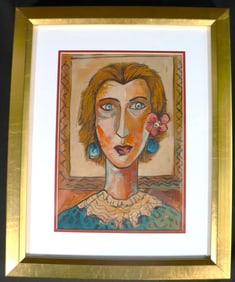 Framed Mixed Media on paper signed Candido Portinari and dated 1950