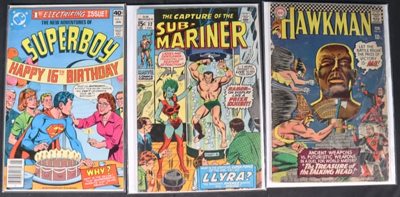 Three Comics Sub-Mariner, Superboy & Hawkman
