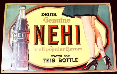 vintage Drink Genuine NEHI in the Bottle Beverage Soda Metal Sign