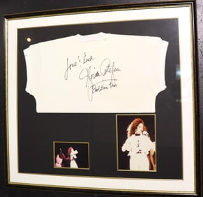 Gloria Estefan Signed T-Shirt and Photo Display, Evolution Tour