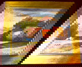 Framed Oil on canvas painting signed lower right