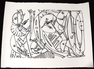 Unframed serigraph on paper signed Jose Marie Mijares Fernandez and dated 1997