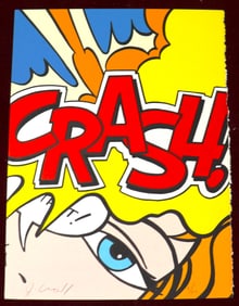 Unframed John "Crash" Matos, Lithograph, Titled Crash Orange numbered 9 / 50