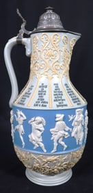 Antique Villeroy & Boch Mettlach Master Stein #171 "Twelve Months" with lid
