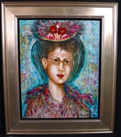 Framed Oil on Canvas signed Minerva Brizuela and dated 05