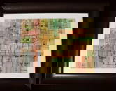 Framed Watercolor and ink on paper signed Zilia Sánchez and dated 1959