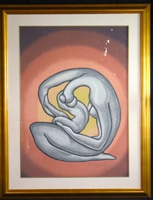 Framed Mixed media on paper Manuel Carbonell (Cuban, 1918-2011)