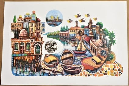 Amram Ebgi, CITY OF JAFFA, Limited-edition lithograph