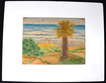 Watercolors on paper signed Stanley Bielecky Titled New Smyrna