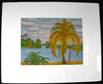 Watercolors on paper signed Stanley Bielecky Titled Spring Lake, Winter Haven