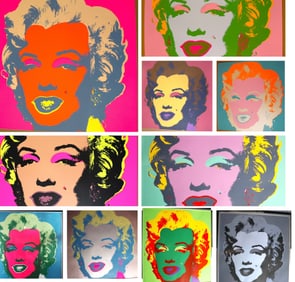 10 Different Fine Colored silkscreens print of Sunday B. Morning, Marilyn Portfolio
