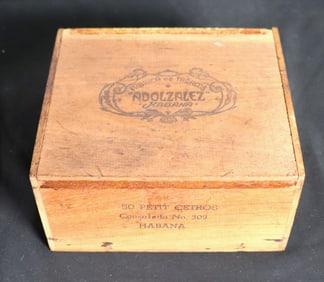 Antique Empty Cuban Cigar Wooden Box