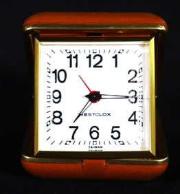 Vintage westclox Travel Alarm Clock Folding Travel Watch