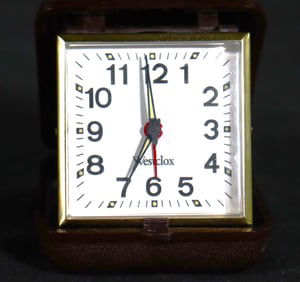 Vintage Westlox Travel Alarm Clock Folding Travel Watch