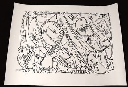Unframed serigraph on paper signed Jose Marie Mijares Fernandez and dated 1997