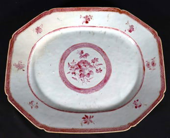 Chinese Export Porcelain Platter, likely dating from the late 18th or early 19th century.