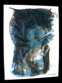 Framed Photoprint overpainted signed Udo Klein and dated 14.5.97