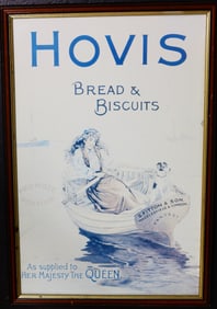 Framed Vintage Advertising for Hovis Bread & Biscuits.