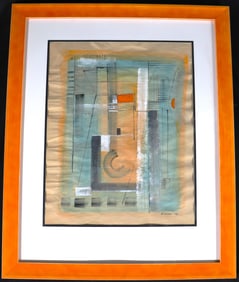 Framed Mixed media on paper signed Bice LAZZARI and dated 1971