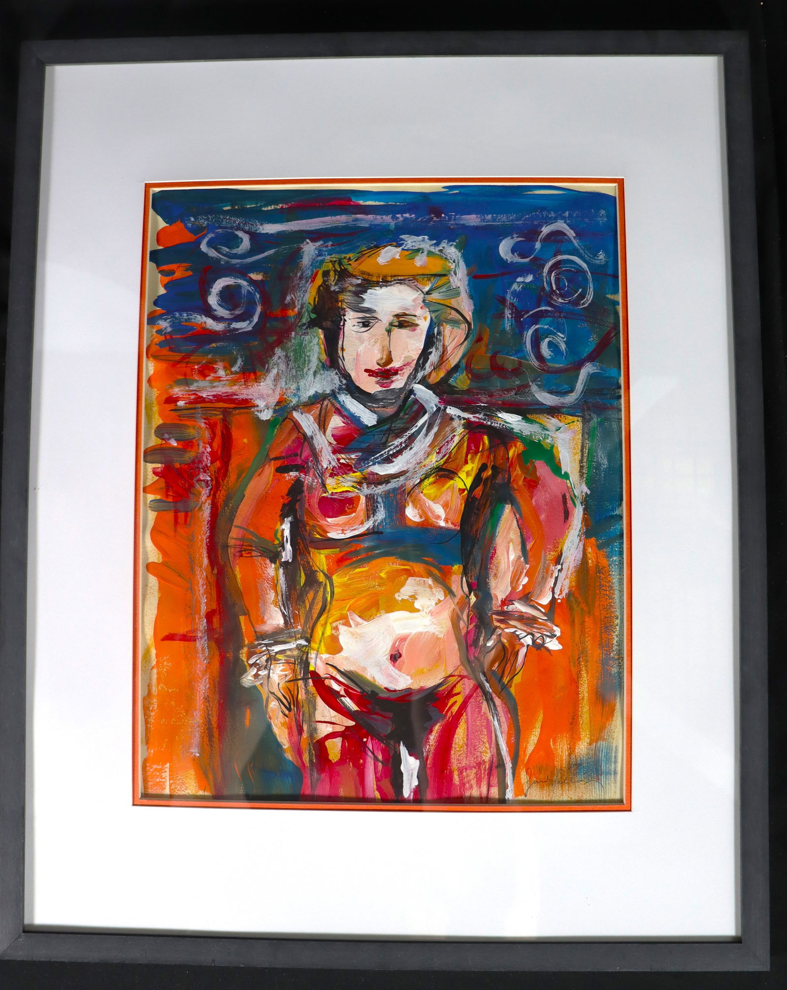 Framed Mixed Media on paper signed Gina Pellon (Cuban, 1926 - 2014) (1 of 4)