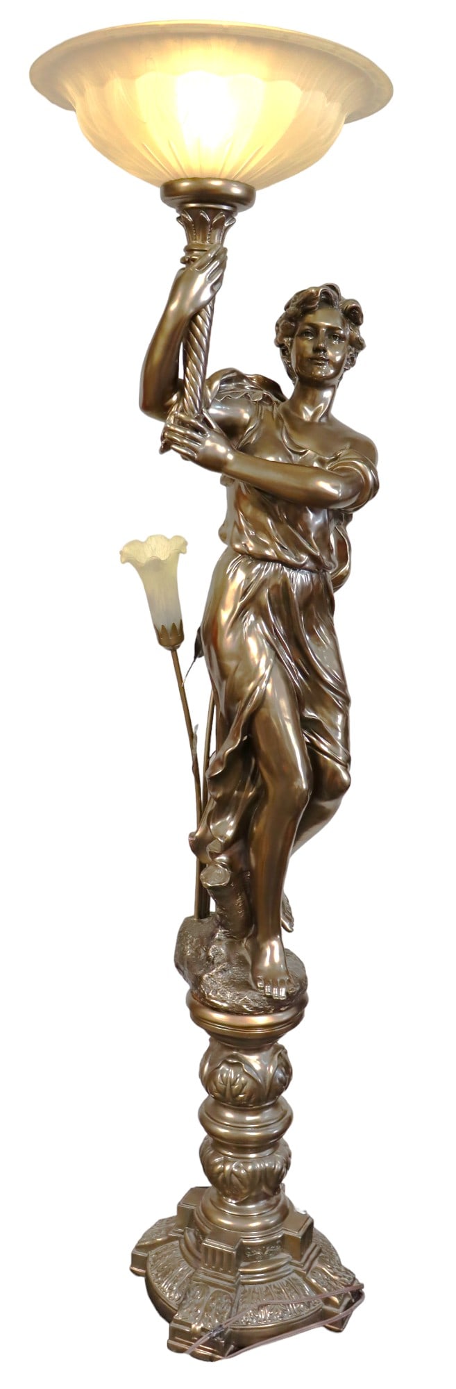 Large Statue Torchiere Floor Lamp (1 of 13)