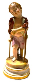 Meissen porcelain figure of a "Beggar Boy" or "Lame Cherub on Crutches".