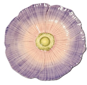 Vintage Flowers Round Figural Serving Platter made in Italy