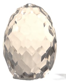 Vintage 24% lead crystal egg paperweight with a diamond cut pattern.