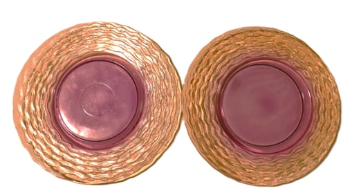 Two Large Vintage colored glass plates