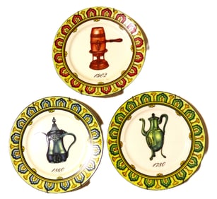 Set of Three collectible plates from the St. Martin Email de Limoges, France