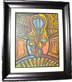 Framed Mixed media on paper signed Amelia Pelaez (1896-1968)