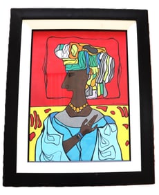 Framed Mixed Media on Paper signed Cundo Bermúdez