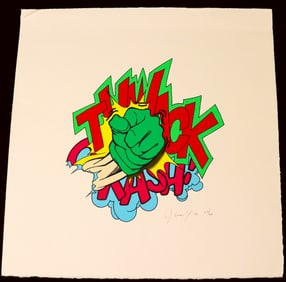 Unframed John "Crash" Matos Silkscreen "Thwack" 2002 numbered 27 / 98 dated 2002