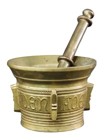 Large Brass mortar and pestle