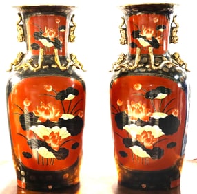 PAIR of PALACE SIZE CHINESE VASES