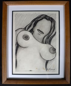 Framed Mixed Media on paper signed Wesselmann and dated 66