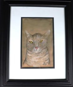 Framed Mixed Media on Paper signed Foujita