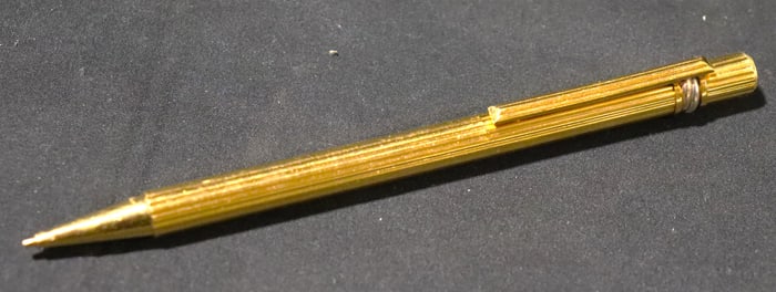 Vintage gold-plated Must de Cartier ballpoint pencil.
