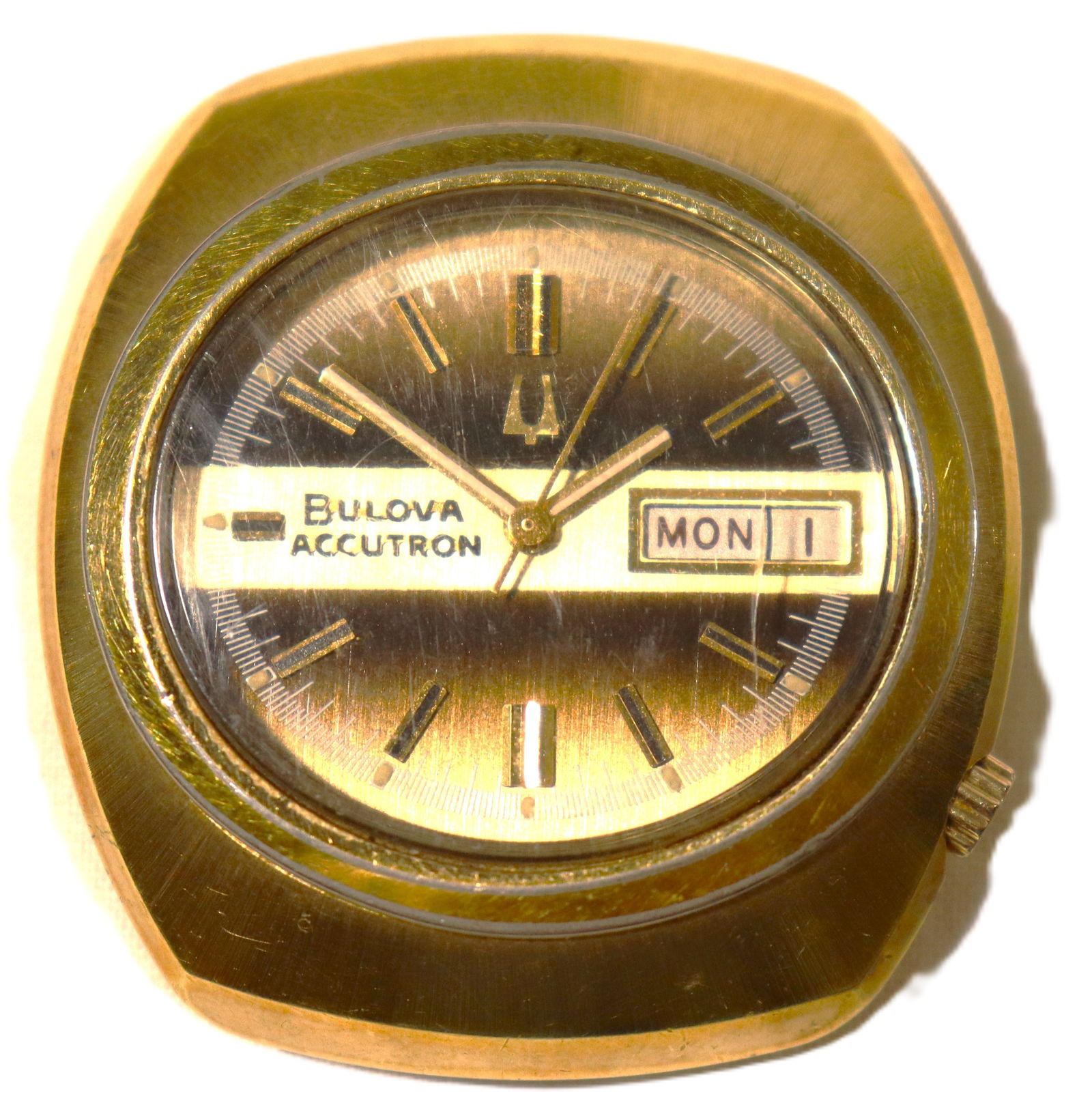 Vintage Bulova Accutron day/date watch:  Vintage Bulova Accutron day/date watch (Need Service) Electronic tuning fork movement, specifically the Caliber 218 or 2182. This movement is known for its distinct "humming" soun