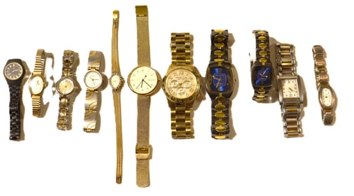 A collection of assorted vintage wristwatches