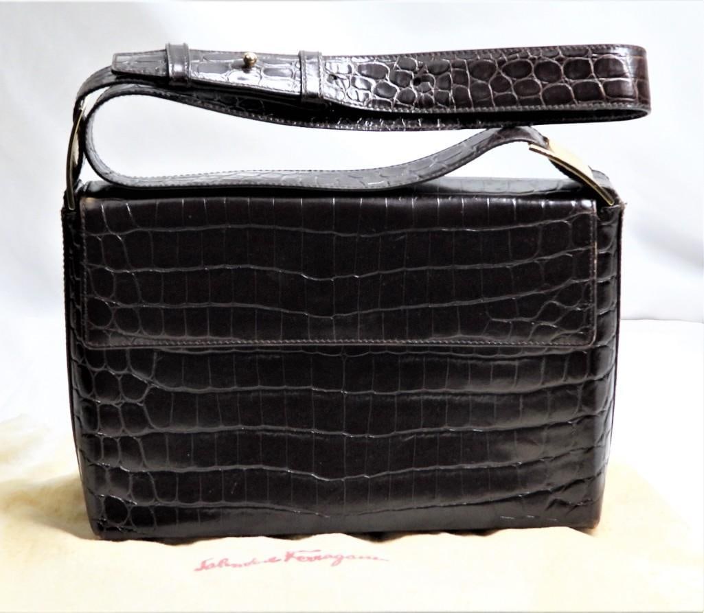 Salvatore Ferragamo black croc (1 of 10)