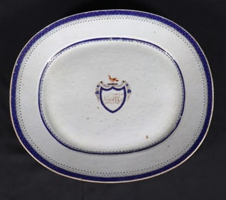 Chinese Export Porcelain Platter, Armorial Porcelain Dish
