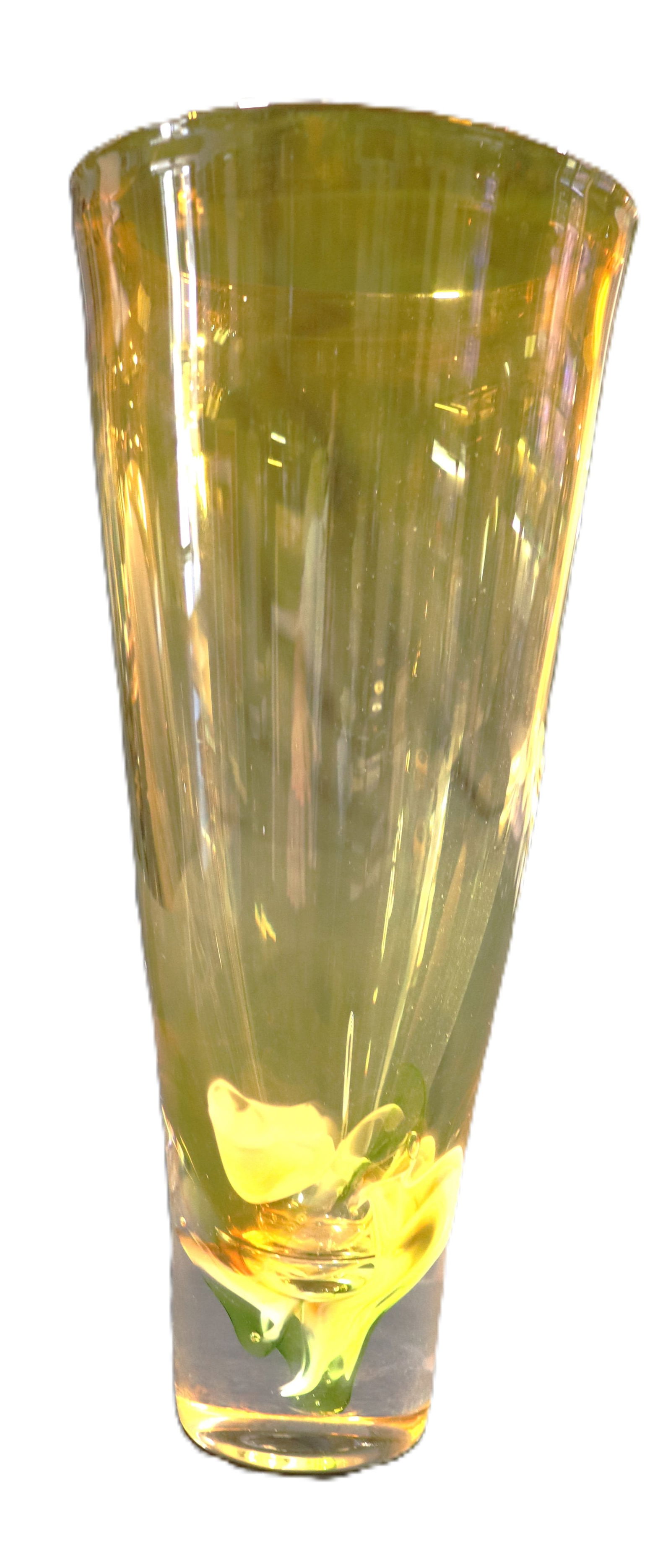 Vintage amber art glass vase in the Murano style (1 of 8)