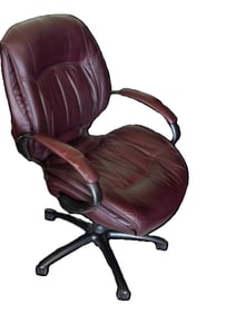 Burgundy Leather Office Chair