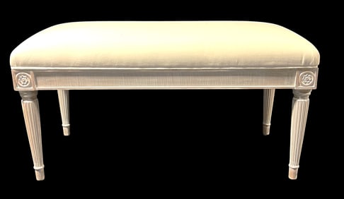 Louis XVI style upholstered bench.