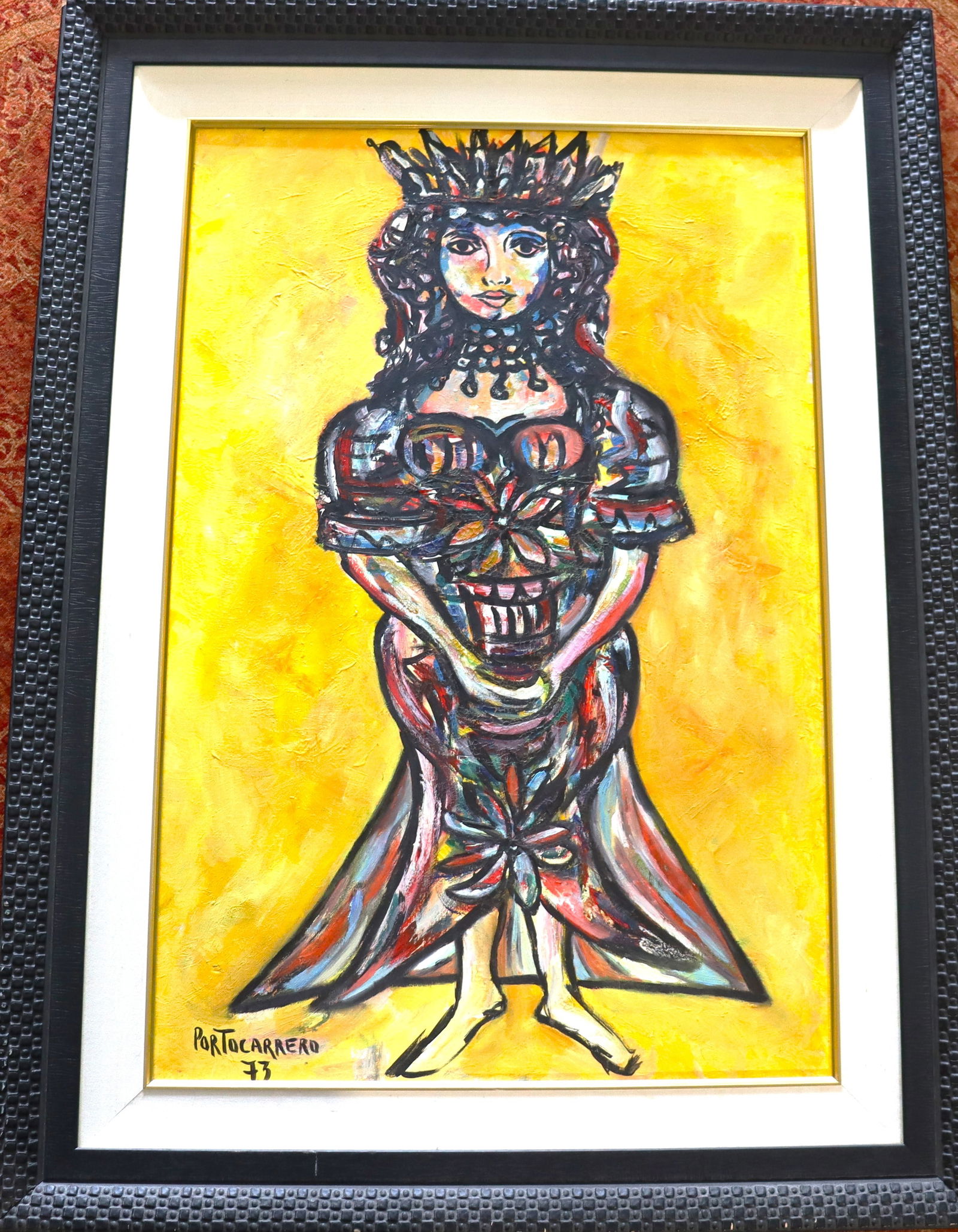 Framed Oil on Canvas signed René Portocarrero and dated 73 (1 of 7)