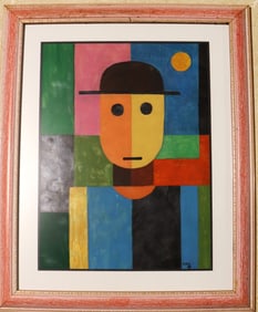 Framed Oil and gouache on Paper signed FWS and Dated 30