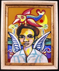 Framed Oil on Linen signed Tomas Rodriguez Toledo with COA