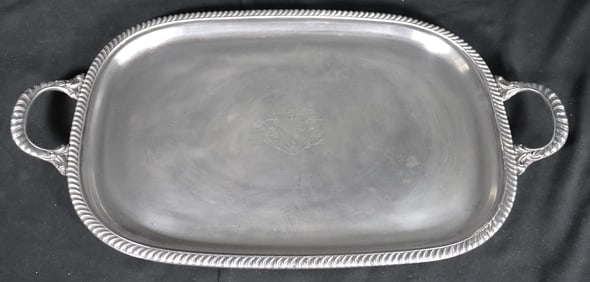 Silver Plated Serving tray with monogram